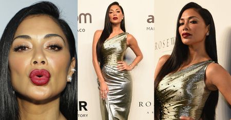 Metaliczna Nicole Scherzinger posyła buziaczki z Hongkongu