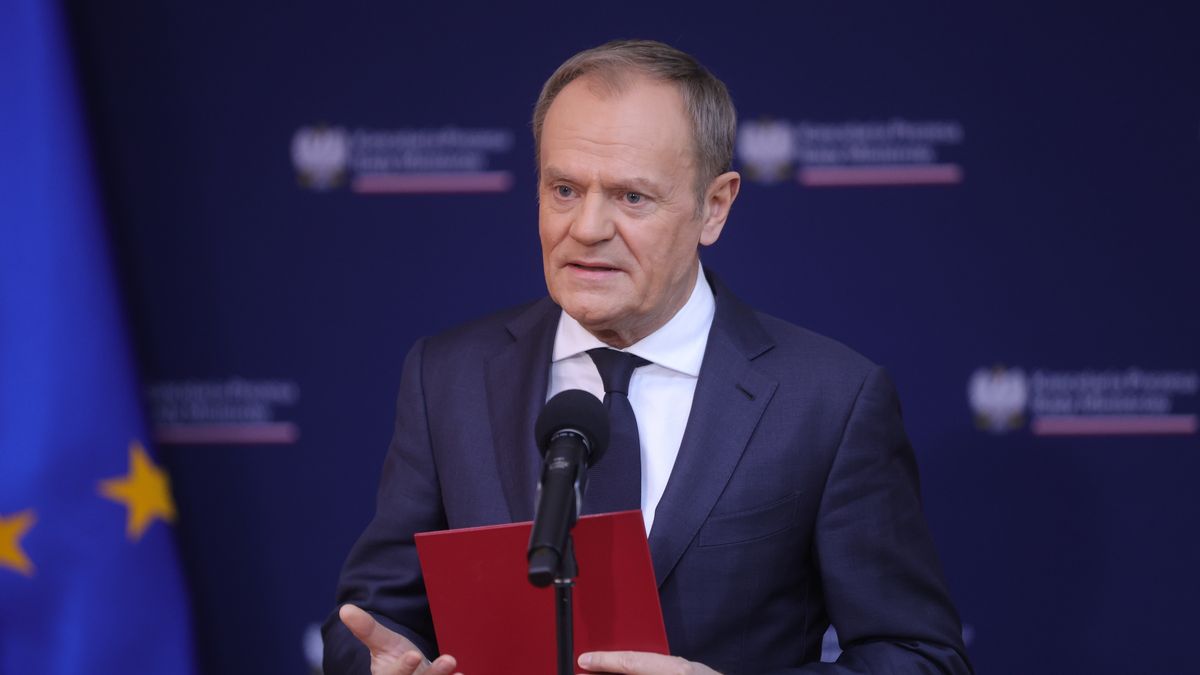 Warszawa, 09.01.2024. Premier Donald Tusk podczas konferencji prasowej po posiedzeniu rządu, 9 bm. w KPRM w Warszawie. (sko) PAP/Rafał Guz