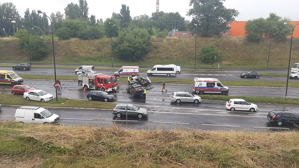 wypadek witosa jeep volkswagen zablokowana ulica