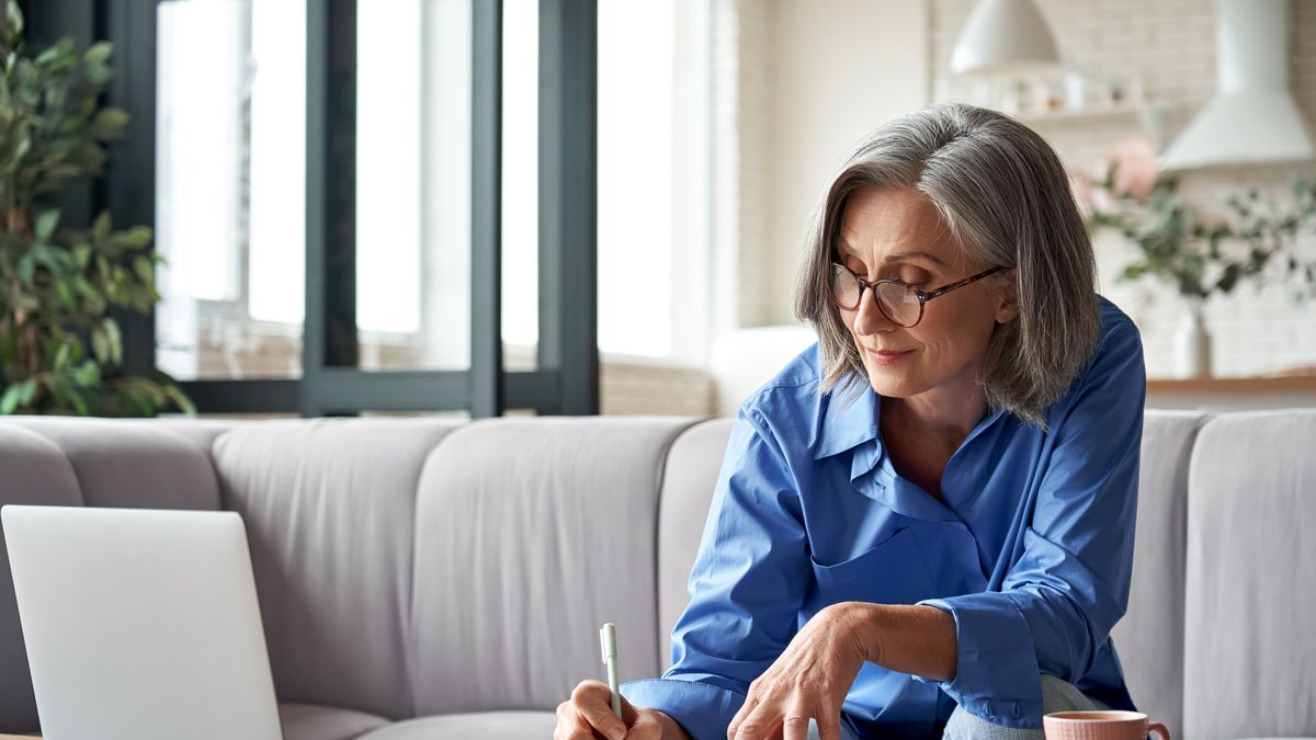 Stylish mature older woman working from home on laptop taking notes.
Happy stylish mature old woman remote working from home distance office on laptop taking notes. Smiling 60s middle aged business lady using computer watching webinar sit on couch writing in notebook.
write, woman, mature, laptop, home, work, senior, remote, old, office, computer, 50s, 60s, adult, aged, business, businesswoman, distance, elderly, entrepreneur, female, freelancer, glasses, grandmother, happy, internet, job, lady, lifestyle, living, middle, modern, notebook, notes, older, one, online, people, person, professional, retirement, room, smile, social, teacher, teaching, technology, telework, tutor, using