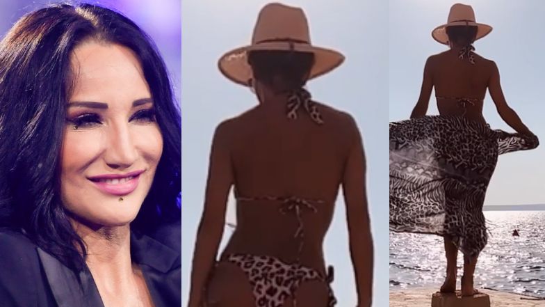 Przyodziana w bikini Justyna Steczkowska kręci biodrami w rytm hiszpańskiej piosenki