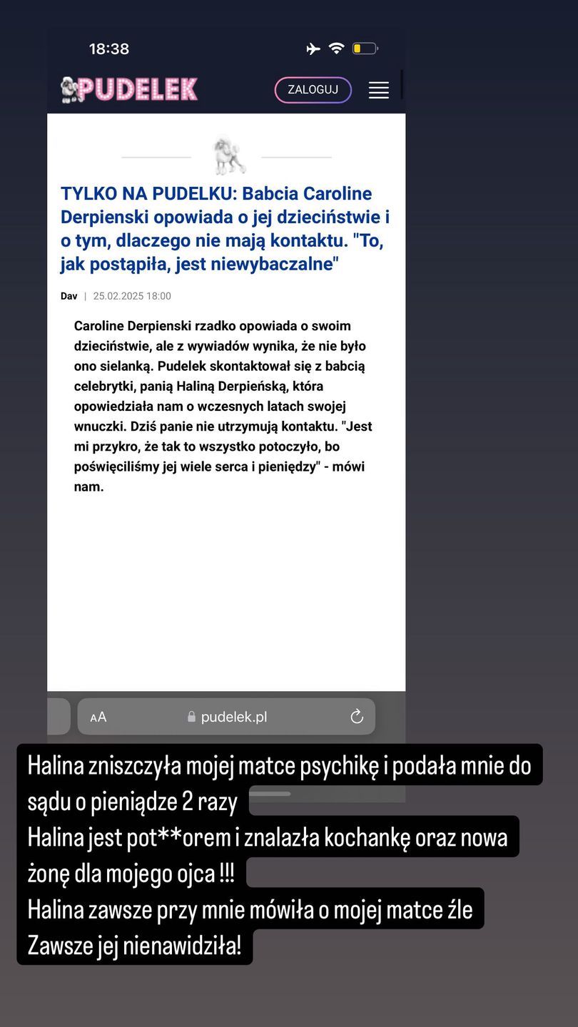 Caroline Derpienski wyjaśnia swoją sytuację rodzinną