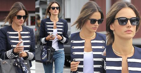 #TRENDY: Alessandra Ambrosio w marynarce w wojskowym stylu