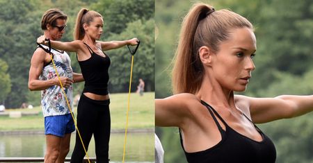 Kasia "3000" Sowińska naciąga gumę w parku (ZDJĘCIA)
