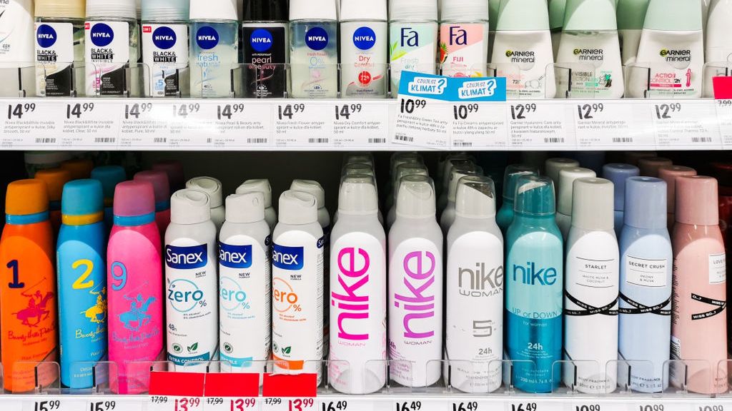 Aluminum-Free Deodorants
Deodorants are seen in a drugstore in Krakow, Poland on January 26, 2023. (Photo by Beata Zawrzel/NurPhoto via Getty Images)
NurPhoto
polish, brand, shop, european, company, free, no, health, ach, antiperspirant, without, perspiration, anti, sweating, cosmetics, aluminium, chloride, salts, deodorants, january 26, beata zawrzelnurphoto