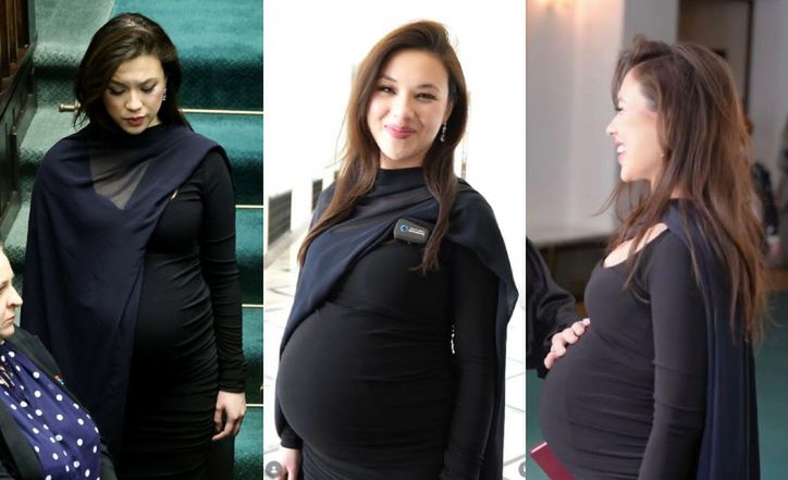 Ciężarna żona Sławosza Uznańskiego-Wiśniewskiego w sejmie