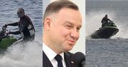 Andrzej Duda korzysta z wakacji, szalejąc na SKUTERZE WODNYM w Juracie (ZDJĘCIA)