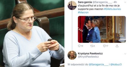 Skandaliczny wpis Pawłowicz o Brigitte Macron: "Eksponatów w muzeum nie można dotykać"