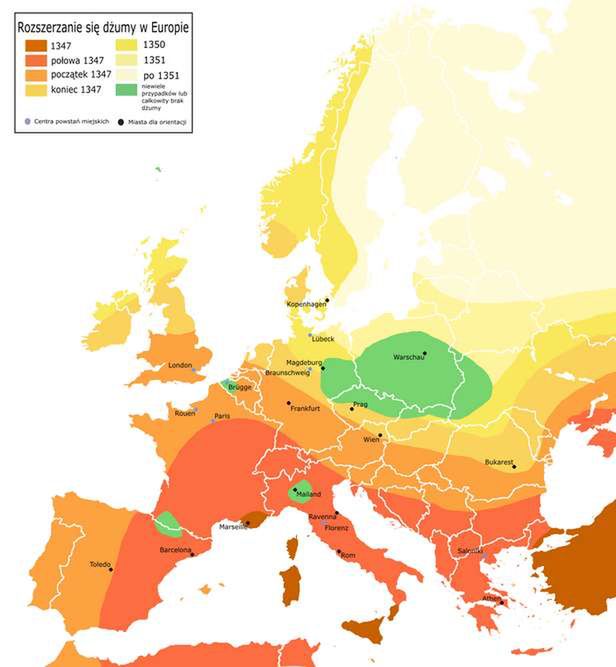 Czarna śmierć w Europie (Fot. Wikimedia Commons/Pitert/Lic. CC by-sa)