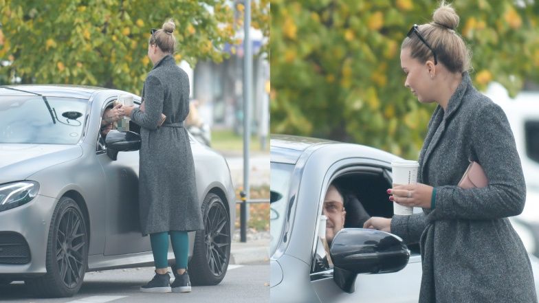 Sandra Kubicka dostarcza Baronowi kawusi do samochodu