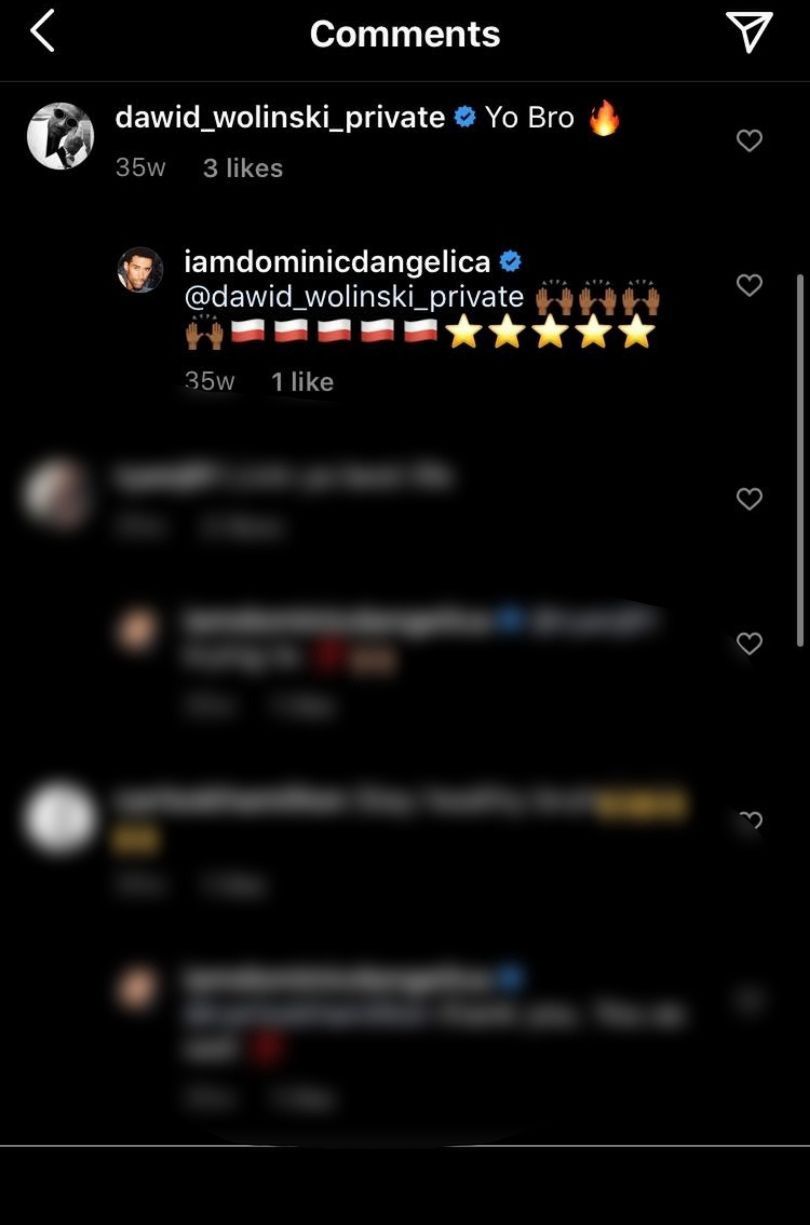Dominic D'Angelica i Dawid Woliński wymieniali komentarze jeszcze przed rozpoczęciem castingów do "Top Model:
