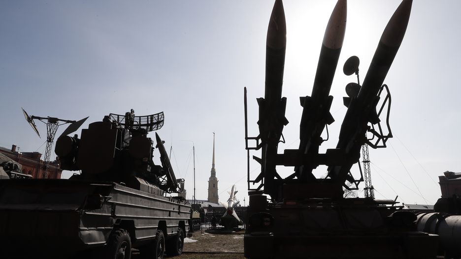 A view of the Launcher 2P25M3 anti-aircraft missile complex 2K12M3 'Cube-M3â��, 1976, (R) at the exposition of the open storage of military equipment and weapons in the Military Historical Museum of Artillery in St. Petersburg, Russia, 24 March 2022. On 24 February Russian troops had entered Ukrainian territory in what the Russian president declared a 'special military operation', resulting in fighting and destruction in the country, a huge flow of refugees, and multiple sanctions against Russia. EPA/ANATOLY MALTSEV Dostawca: PAP/EPA.