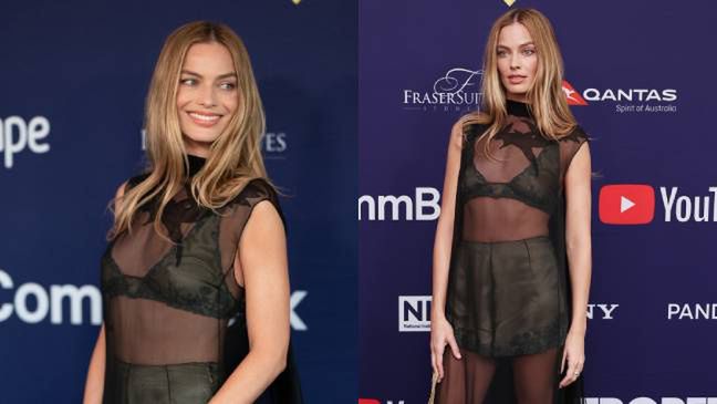 Margot Robbie w prześwitującej pelerynce