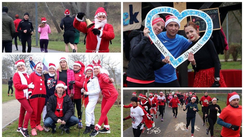 Mikołajowy parkrun w parku na Słodowie we Włocławku, 6 grudnia 2025