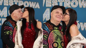 Krzysztof Skiba wymienia czułości na ściance z młodszą o 26 lat żoną. Słodziaki? (FOTO)