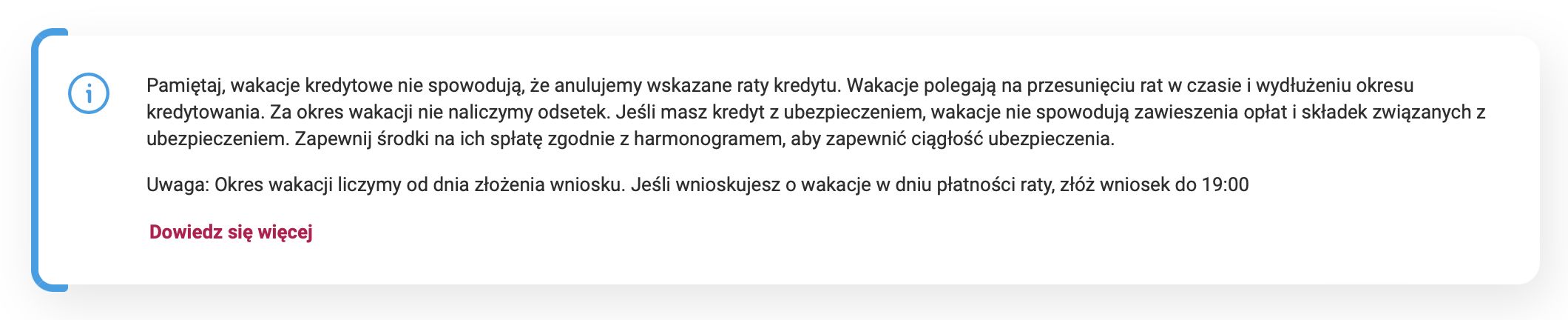 Wakacje kredytowe 2022