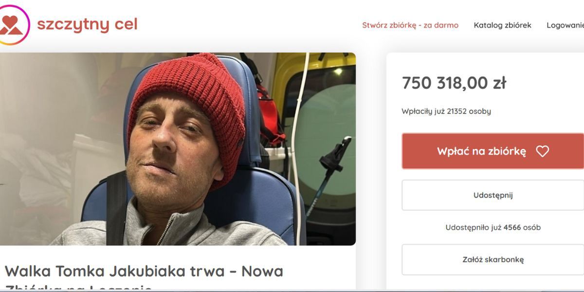 Zbiórka na leczenie Tomasza Jakubiaka