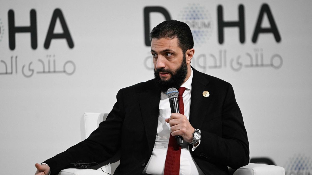 Temporary
Syrian President Ahmed al-Sharaa speaks during the opening day of the Doha Forum, an annual diplomatic conference, in Doha on December 6, 2025. Sharaa warned on December 6 that Israel's demand for a demilitarised zone in southern Syria would endanger his country, as Israeli forces continue to operate in the area. (Photo by Mahmud HAMS / AFP)
MAHMUD HAMS