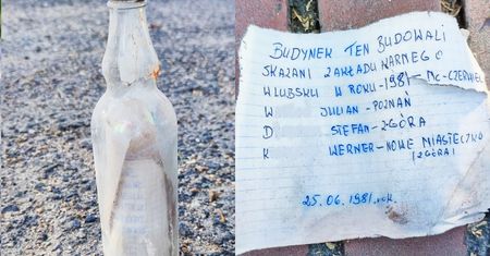 List w butelce na budowie. Leżał tam ponad 40 lat
