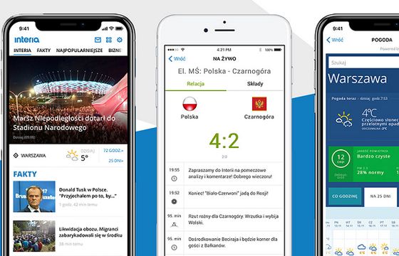 Interia z odświeżoną aplikacją na iOS: nowy układ, sekcja z prognozą pogody