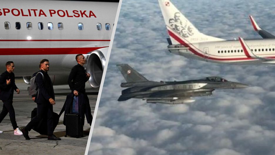 Samolot piłkarzy eskortowały wojskowe F-16