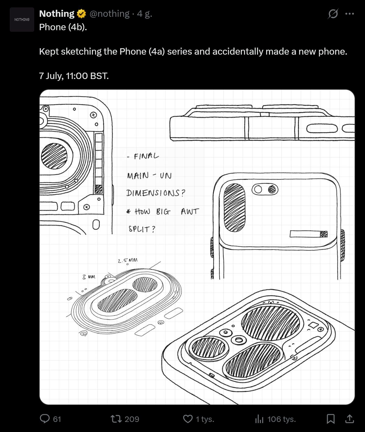 Zapowiedź Nothing Phone'a (4b)