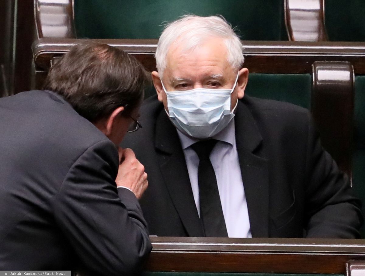 Jarosław Kaczyński i Mariusz Kamiński w Sejmie