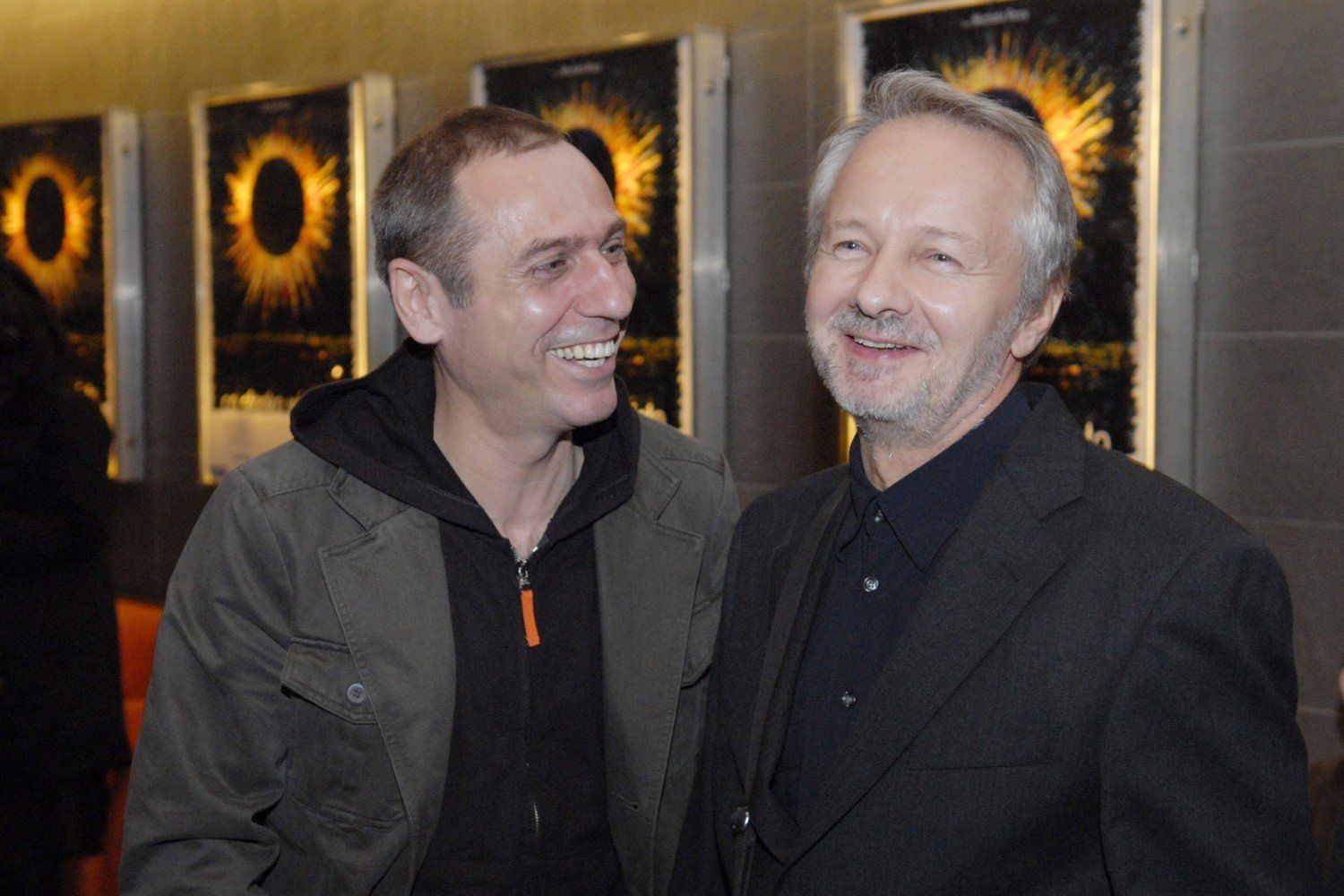 Krzysztof Stroiński i Tomasz Sapryk na premierze filmu &#34;Co słonko widziało&#34;. Rok 2007