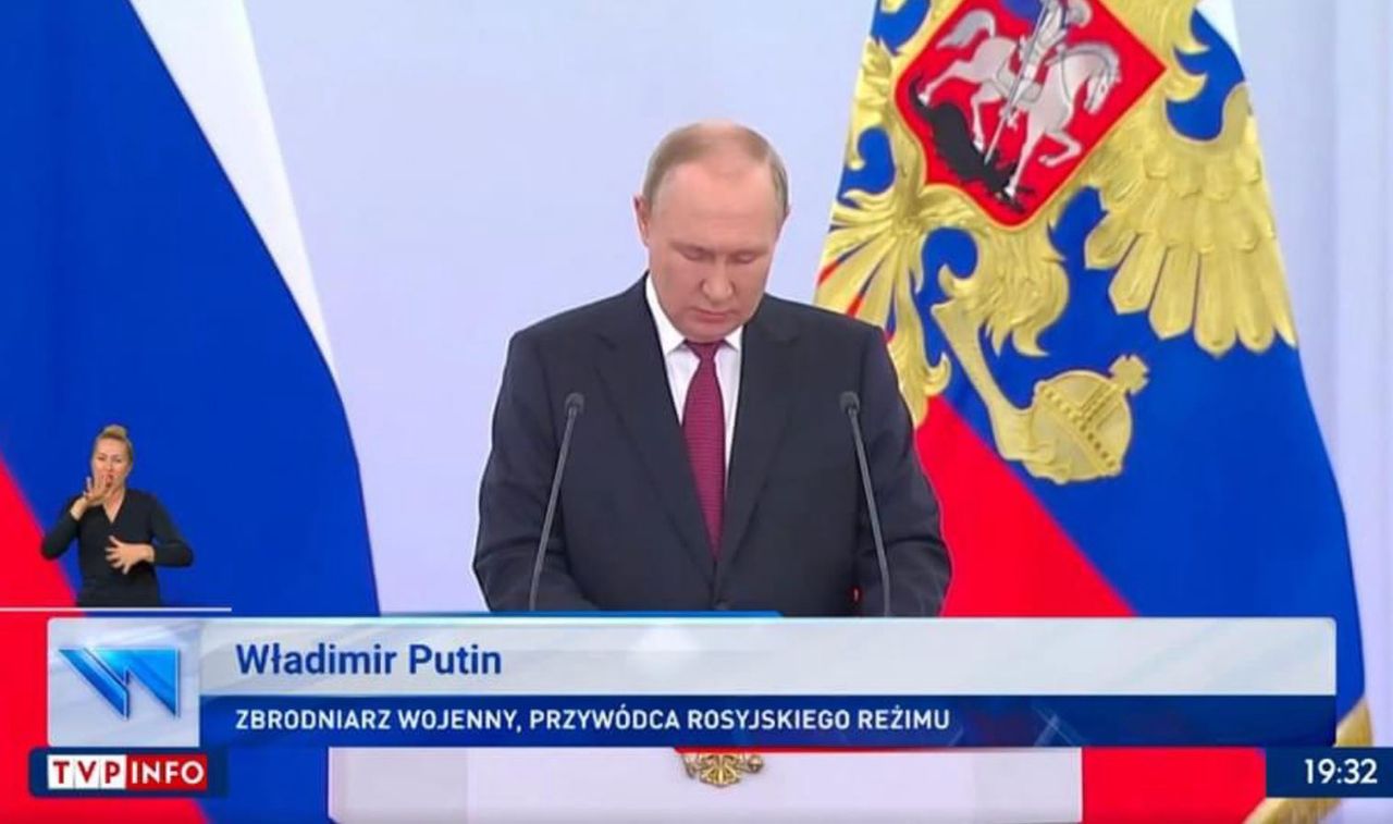 Redakcja TVP Info wprost określa Władimira Putina zbrodniarzem