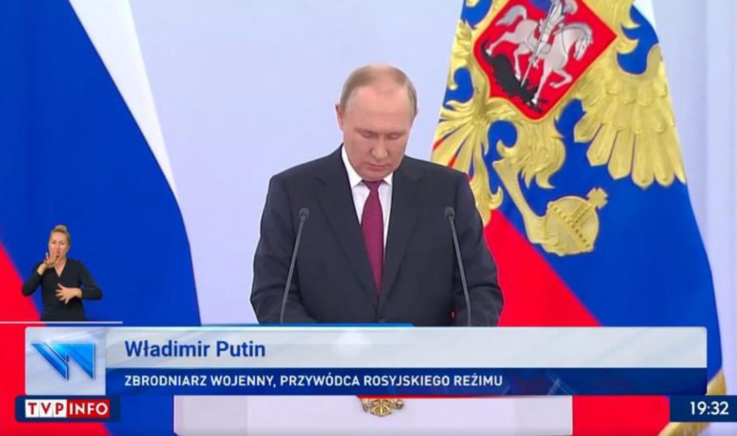 Redakcja TVP Info wprost określa Władimira Putina zbrodniarzem