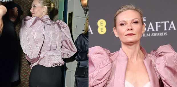 Kirsten Dunst zaliczyła WPADKĘ w drodze na afterparty po gali BAFTA! Rozdarła się jej sukienka... (ZDJĘCIA)