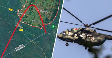 Białoruskie śmigłowce nad Białowieżą. Materiały świadków spod granicy