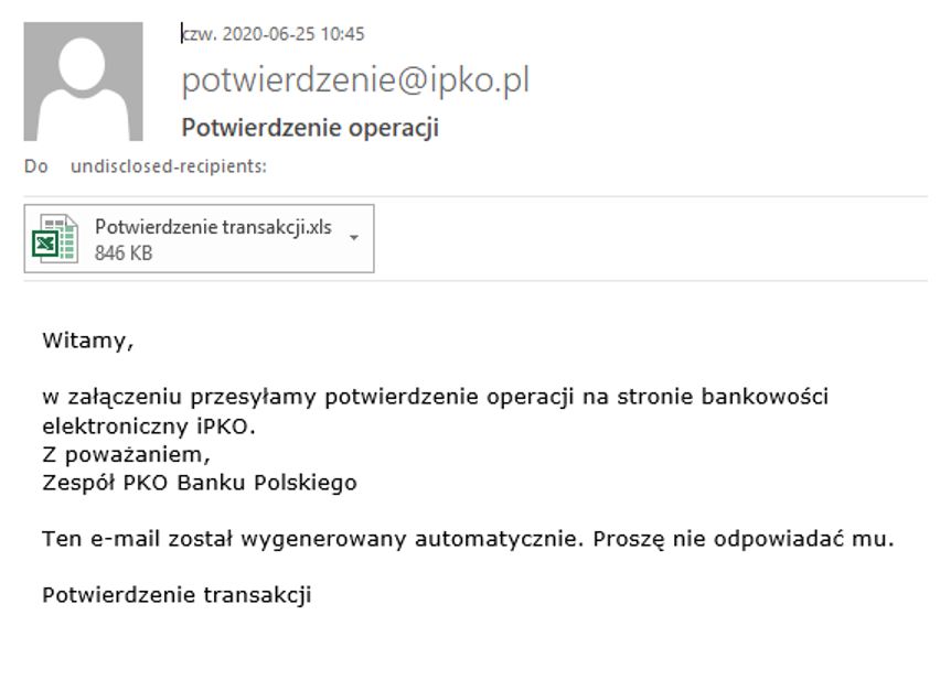 Mail od oszustów. (PKO BP)