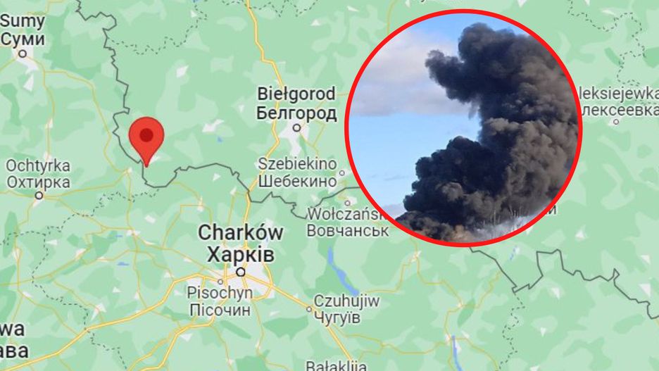 Kłęby dymu na granicy. Pożar w obwodzie biełgorodzkim