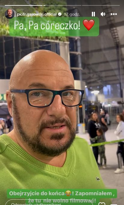 Piotr Gąsowski nagrywał pożegnanie z córką mimo zakazu. Wkroczyły hiszpańskie służby