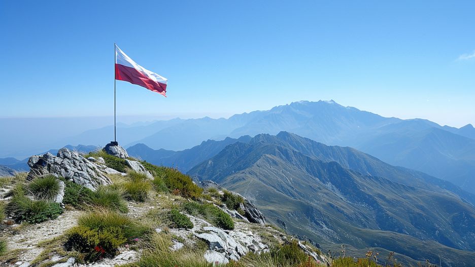Flaga na szczycie górskim może stwarzać zagrożenie