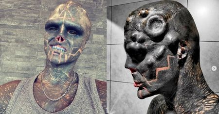 33-letni Francuz chce być jak KOSMITA. Mężczyzna usunął sobie fragment nosa, uszy i kilka palców. Tak wyglądał przed operacjami (FOTO)