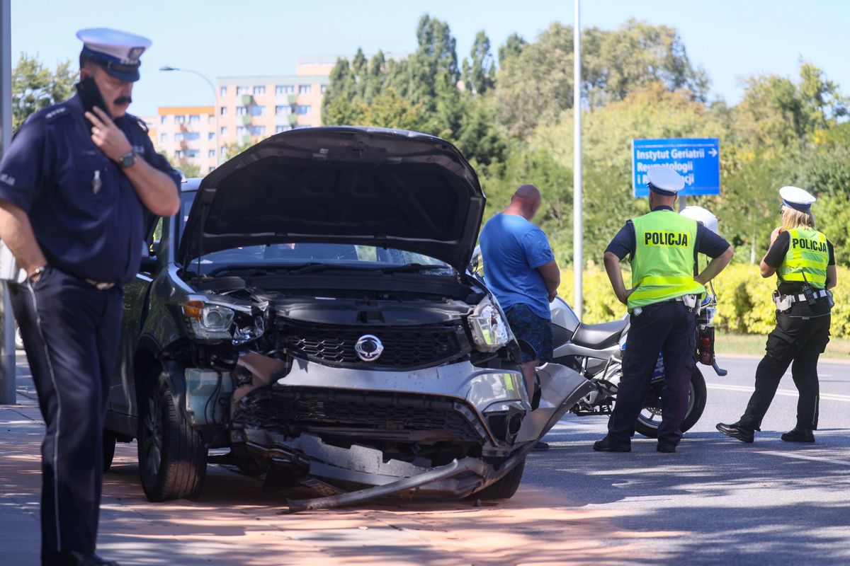 Miejsce wypadku przy ul. Woronicza w Warszawie