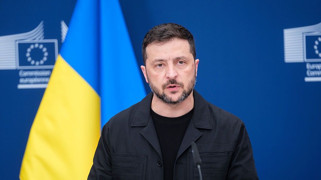 European Commission President Ursula Von Der Leyen Hosts Ukrainian President Volodymyr Zelensky For Bilateral Talks In Brussels
BRUSSELS, BELGIUM - AUGUST 17: President of Ukraine Volodymyr Zelenskyy and the EU Commission President Ursula (Unseen) talk to media prior a virtual meeting with EU leaders in the Berlaymont, the EU Commission headquarter on August 17, 2025 in Brussels, Belgium. The bilateral talks between Ukraine's President Zelensky and European Commission President Ursula von der Leyen come as European leaders announce they will join Zelensky and US President Trump for a meeting in Washington, DC on Monday. On Friday, Trump held a summit in Alaska with Russian President Vladimir Putin to discuss terms for ending the war in Ukraine. (Photo by Thierry Monasse/Getty Images)
Thierry Monasse
volodymyr zelensky