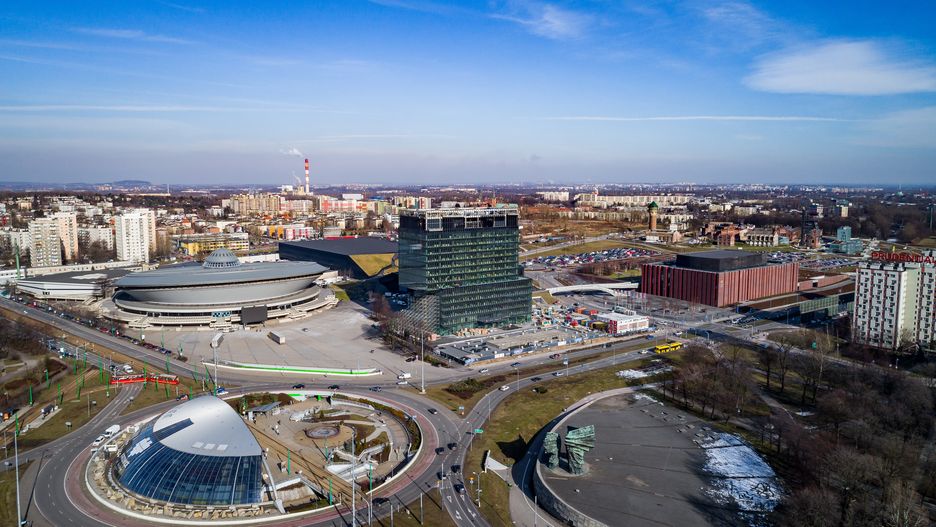 polska, katowice, miasto, rozwój, centrum, urbanizacja, panorama, krajobraz