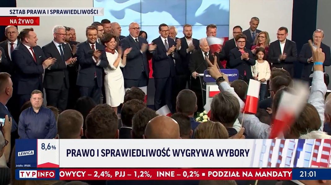 Sondażowe wyniki wyborów. Pierwsze reakcje w TVP