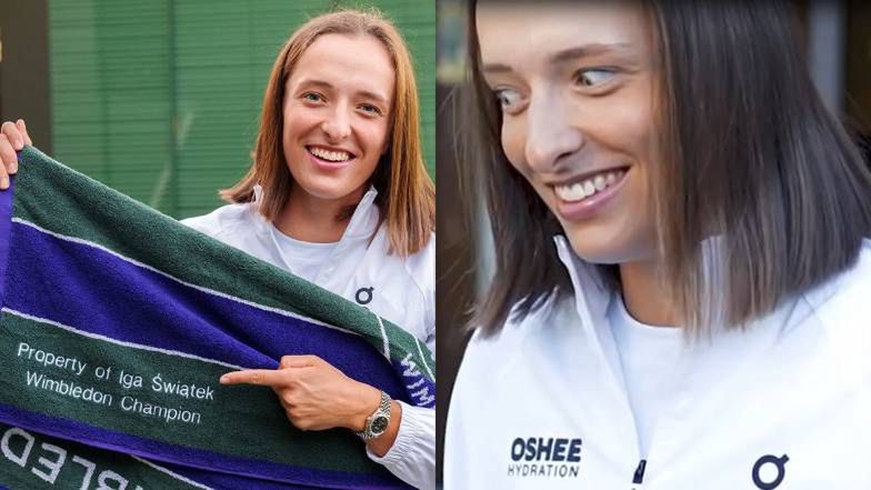 Iga Świątek otrzymała personalizowany ręcznik