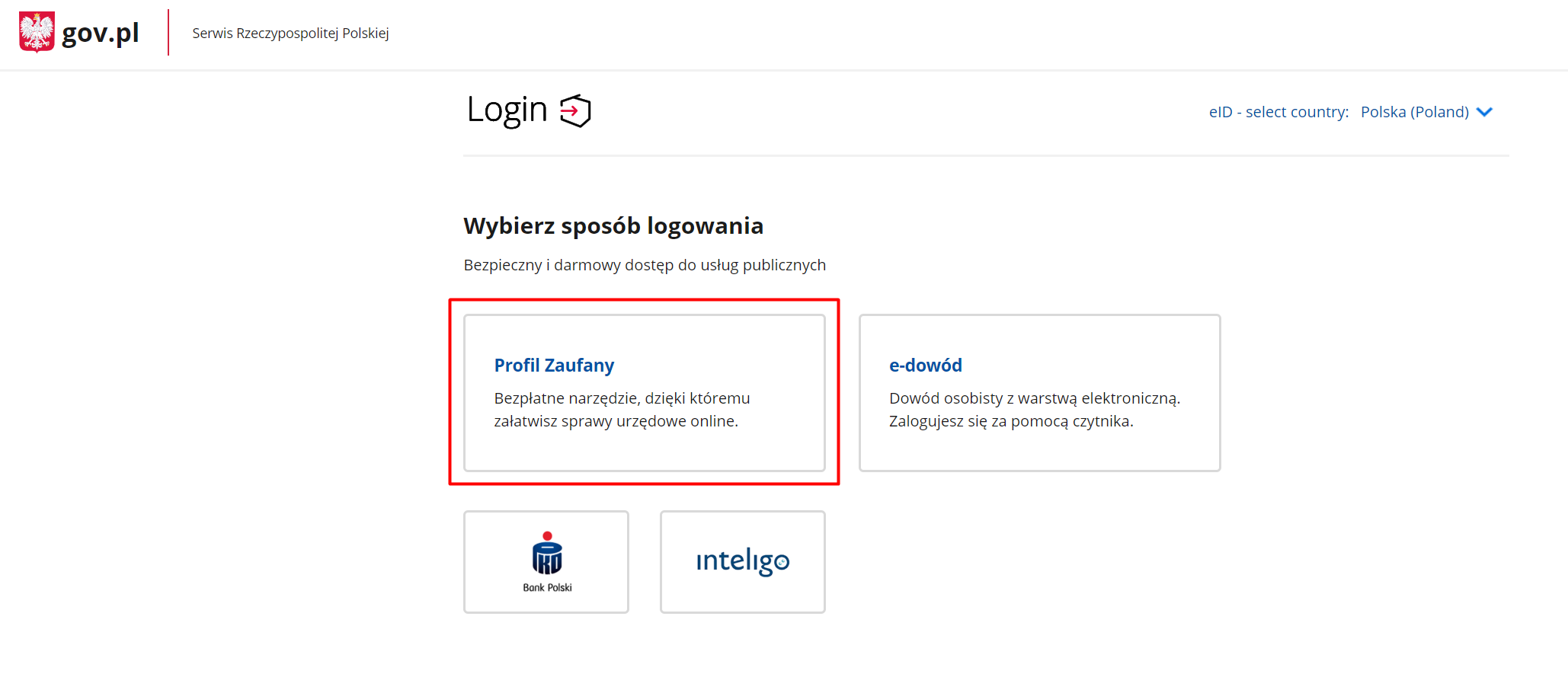 Krok 1: odwiedź stronę logowania i wybierz interesującą cię metodę logowania.