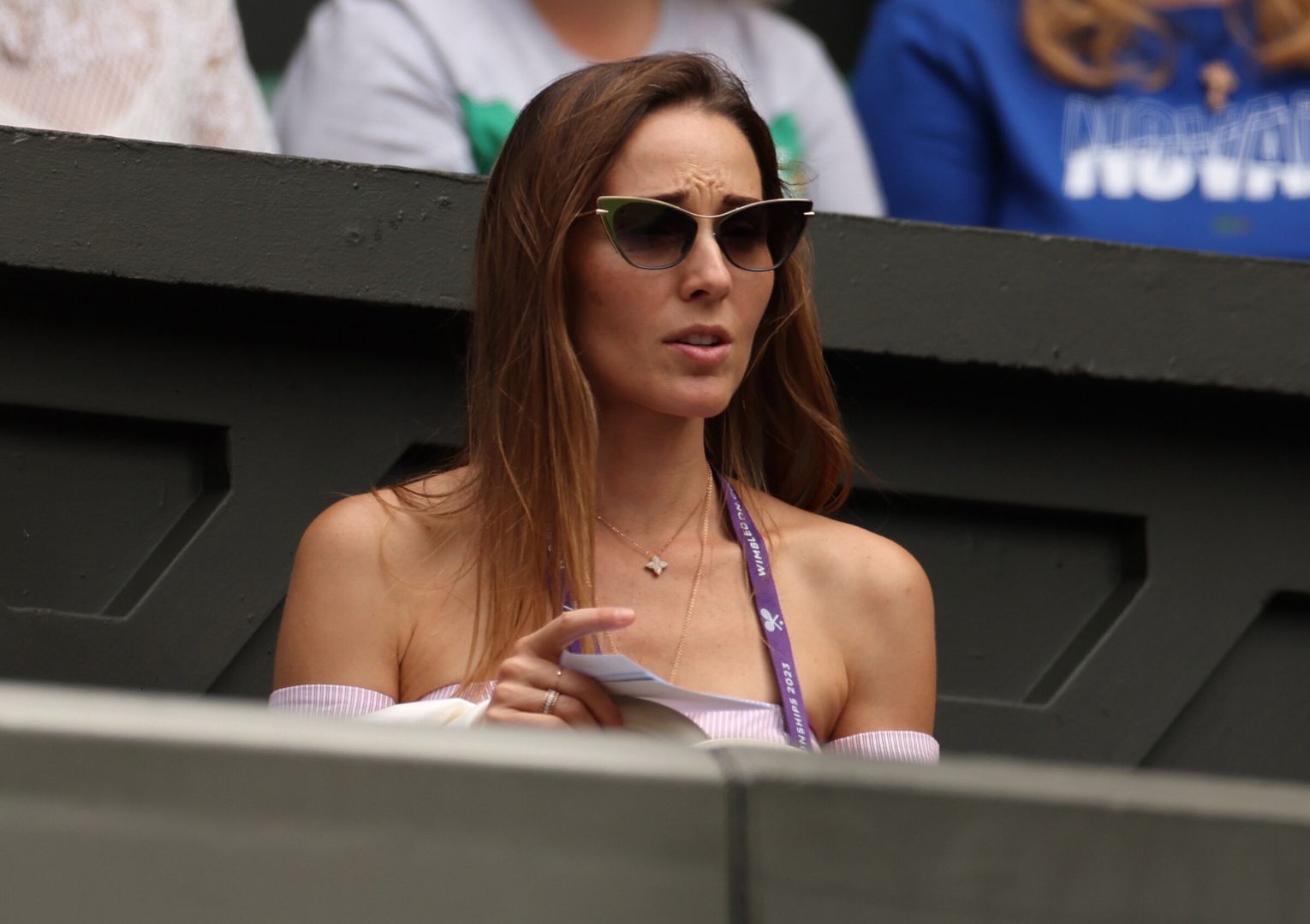 Jelena Djokovic atttends during the Men's Singles 4th round match Novak Djokovic of Serbia against Hubert Hurcacz of Poland at the Wimbledon Championships, Wimbledon, Britain, 10 July 2023. EPA/NEIL HALL EDITORIAL USE ONLY Dostawca: PAP/EPA.