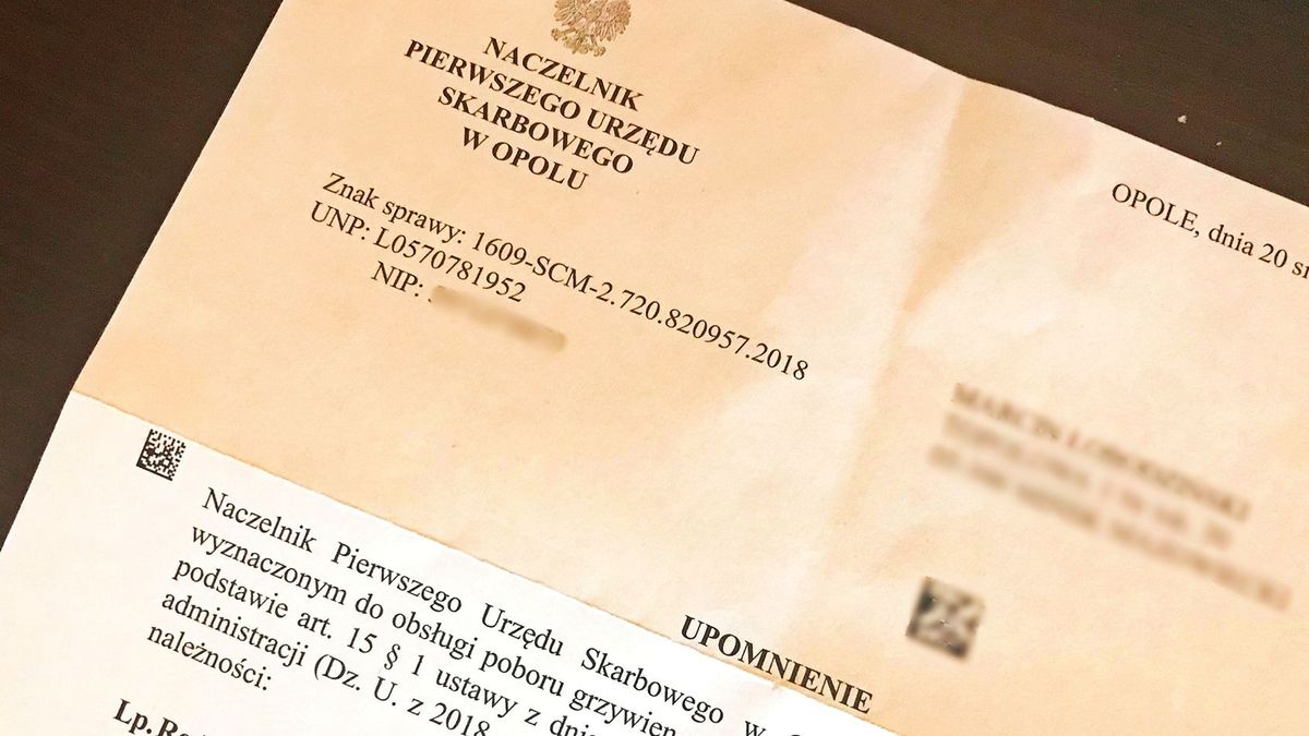 List z urzędu skarbowego w Opolu