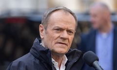 Incydent na konferencji Tuska w Żywcu. "O Boże, chłopie!"