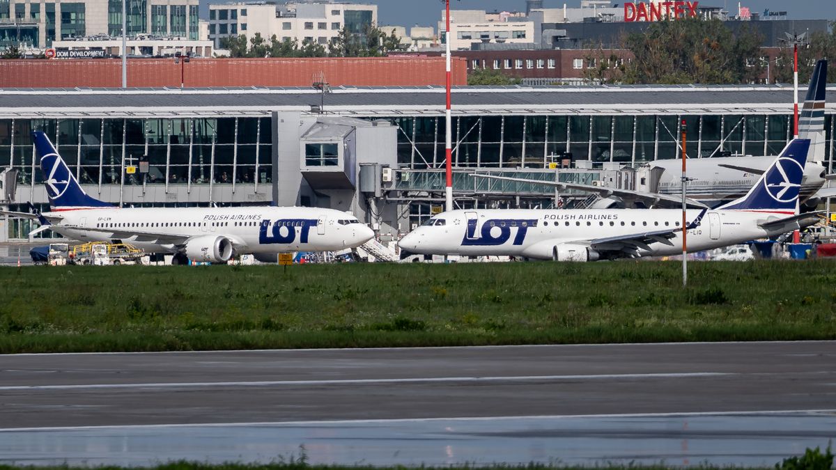 LOT Polish Airlines aircraft are parked on the apron at Warsaw Chopin Airport in Warsaw, Poland, on July 24, 2026. LOT Polish Airlines is the flag carrier of Poland and is based at Warsaw Chopin Airport. (Photo by Marek Antoni Iwanczuk/NurPhoto via Getty Images)