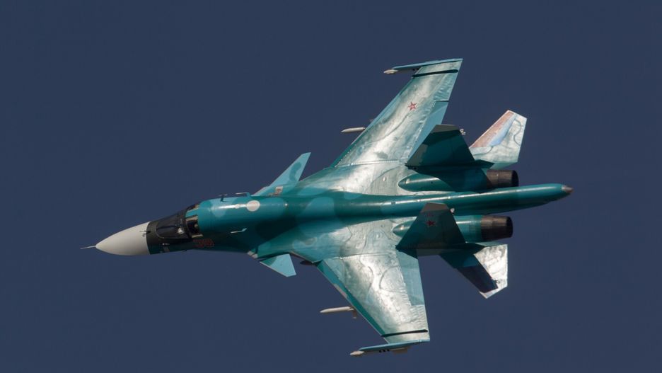 UIG Aviation-images
The Sukhoi Su-34 jet fighter-bomber of Russian Air Force performs its demonstration flight at MAKS-2015 airshow near Zhukovsky, Moscow Region, Russia
Aviation-images