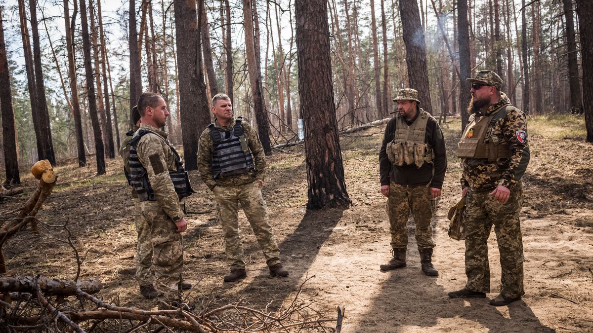 KREMINNA, UKRAINE - APRIL 06: Ukrainian servicemen of 63rd brigade are seen at an artillery position of an American M777 howitzer in the direction of Kreminna as Russia-Ukraine war continues in Ukraine on April 06, 2024. (Photo by Wolfgang Schwan/Anadolu via Getty Images)