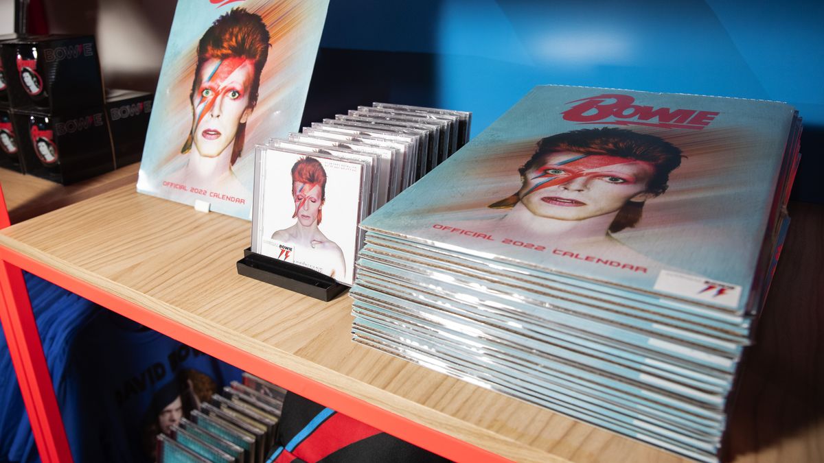 LONDON, ENGLAND - OCTOBER 25: A general view of the David Bowie Pop Up Store taken during a press preview at 12-14 Heddon Street on October 25, 2021 in London, England. (Photo by John Phillips/Getty Images)